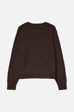 Oinas O -kaula -kaapelin pullover - Chocolate Torte