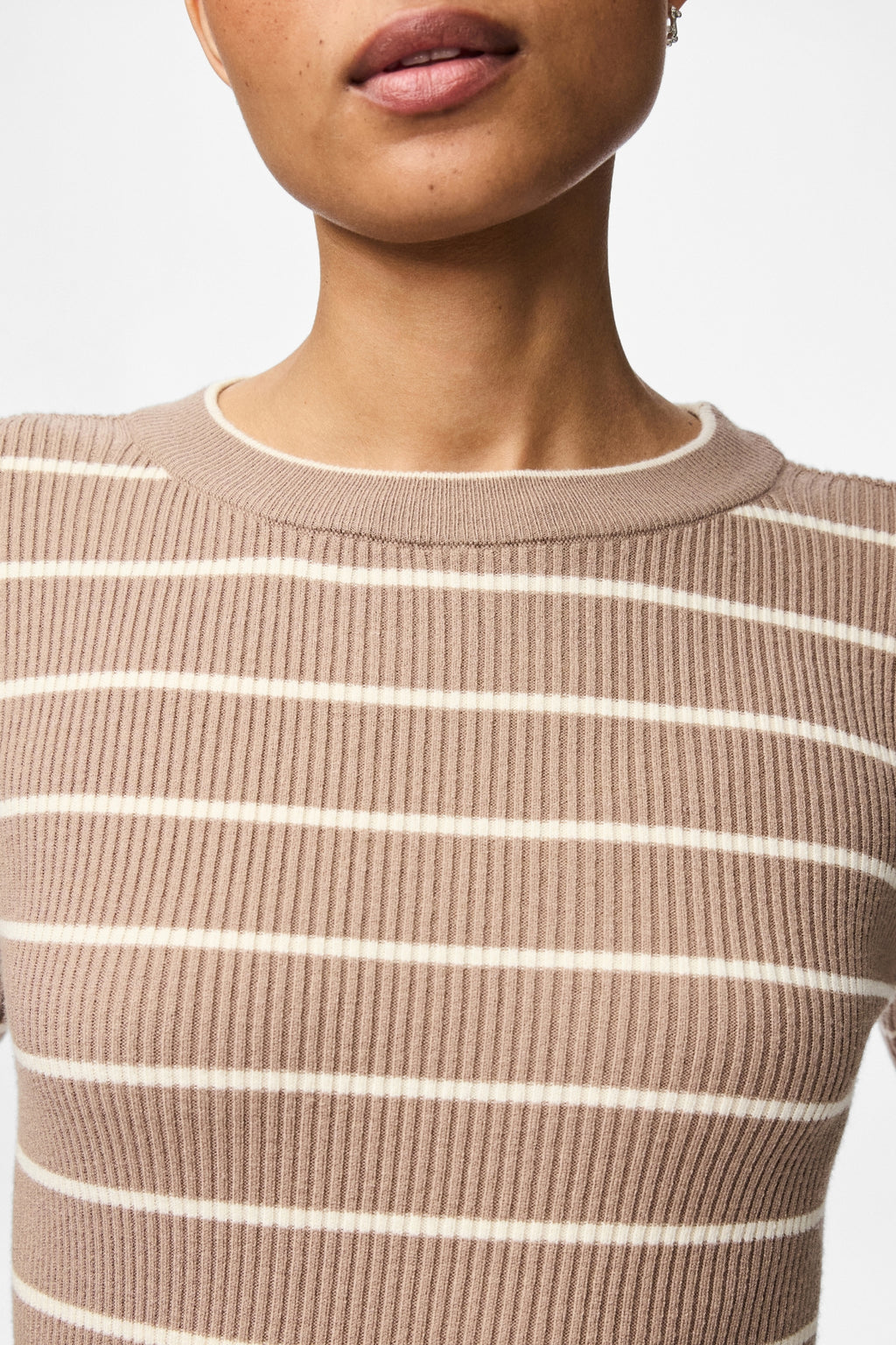 Mira New O-Neck Knit - Greige/Birch