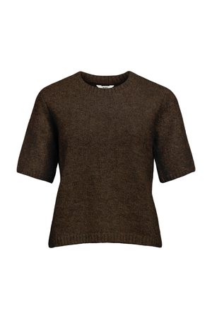 Aggia s/s neulottu pullover - sinetöinti ruskea