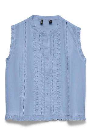 Emily Detail Top - Brunnera Blue