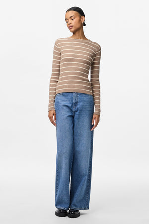 Mira New O-Neck Knit - Greige/Birch