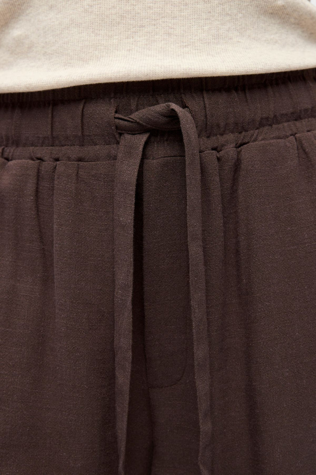 Sanne Wide Shorts - Seal Ruskea