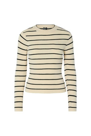 Mira New O-Neck Knit - koivu/musta