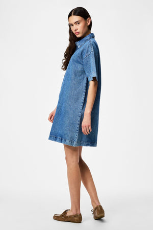 SkyA-muotoinen farkkumekko - Medium Blue Denim