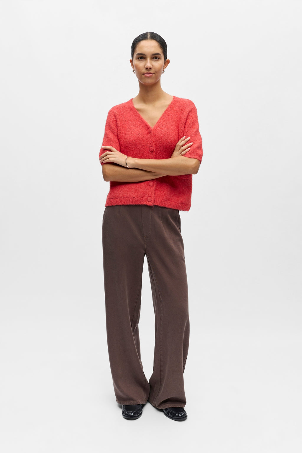 Saggia V-neulosneuletakki - Joulutähti Melange