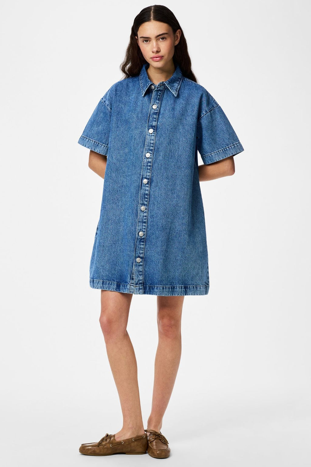 SkyA-muotoinen farkkumekko - Medium Blue Denim