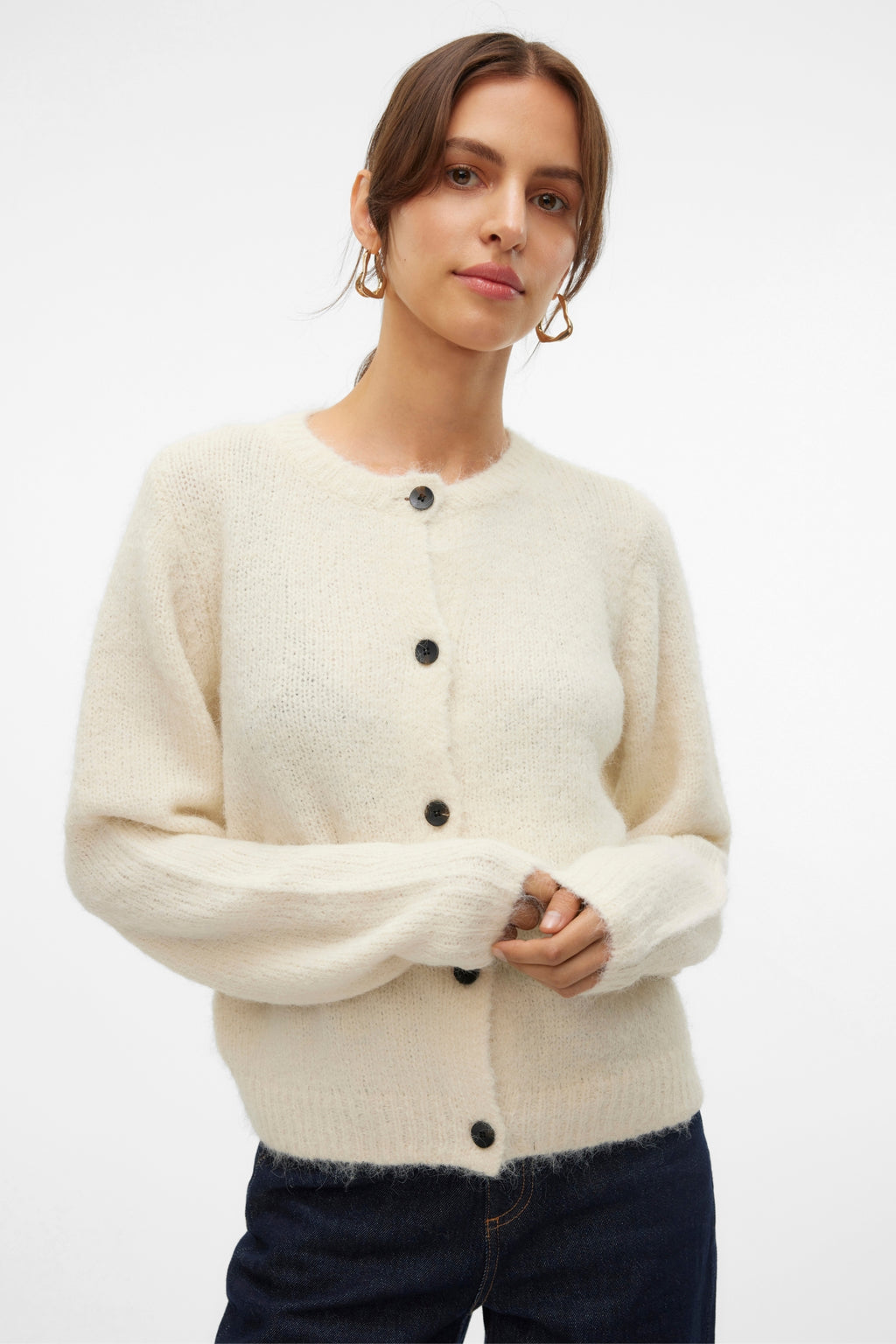 Novah O-neck Button Cardi - koivu