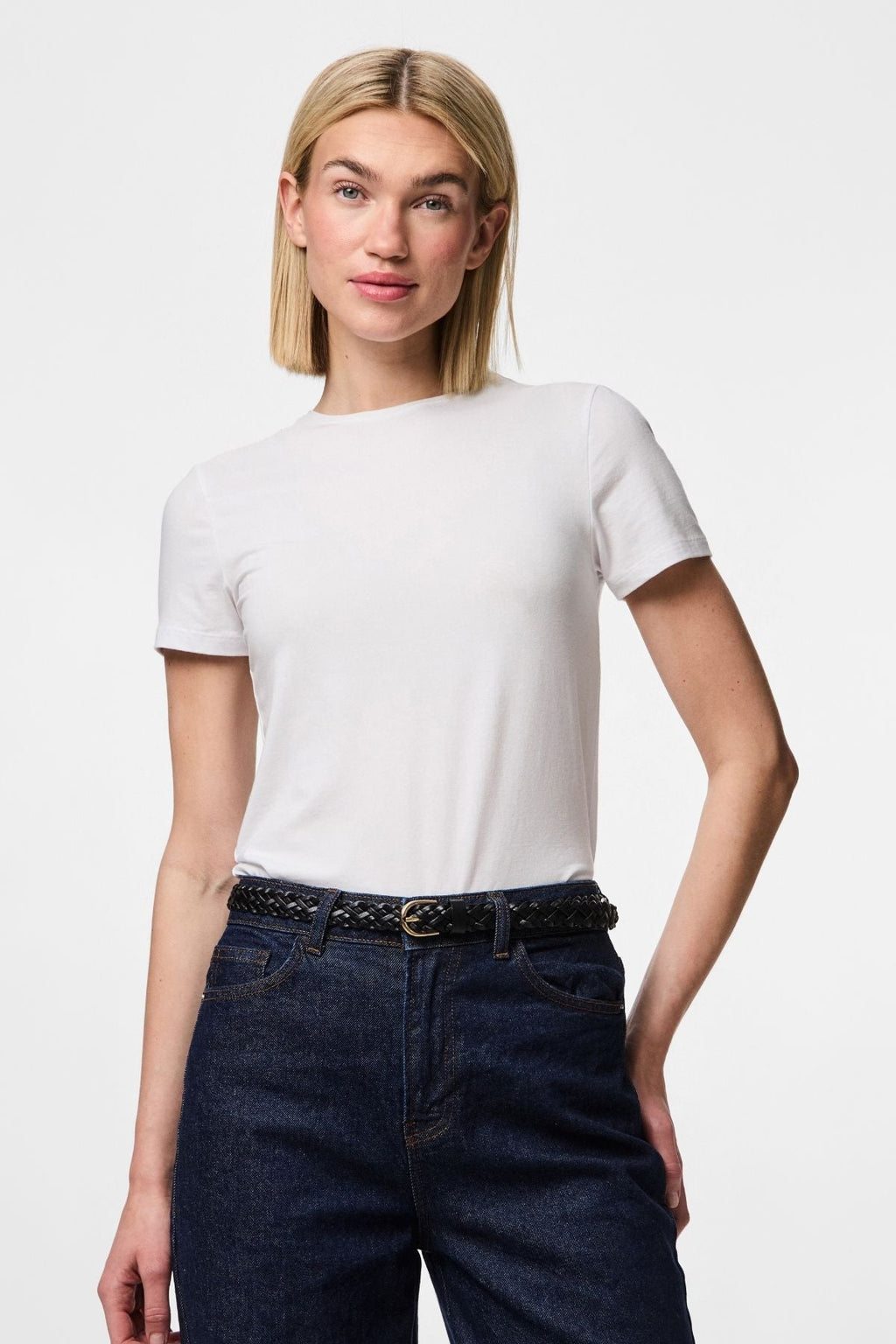 Avery nahka punottu Slim Vyö - musta