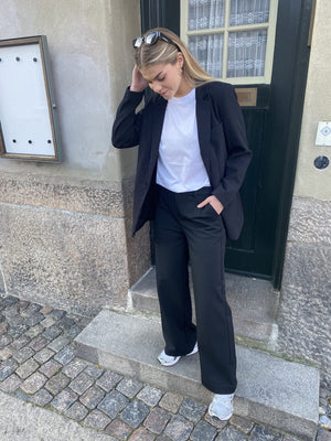 Lisa leveä housu - musta