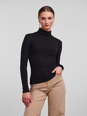 Kitte Rollneck Top - Musta