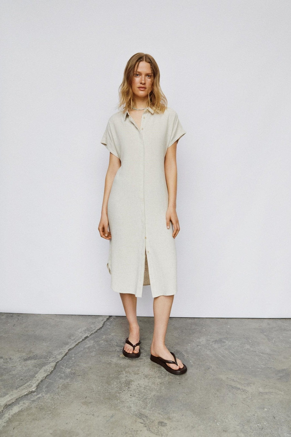 SANNE ADIL MIDI KJOLE - Sandhell