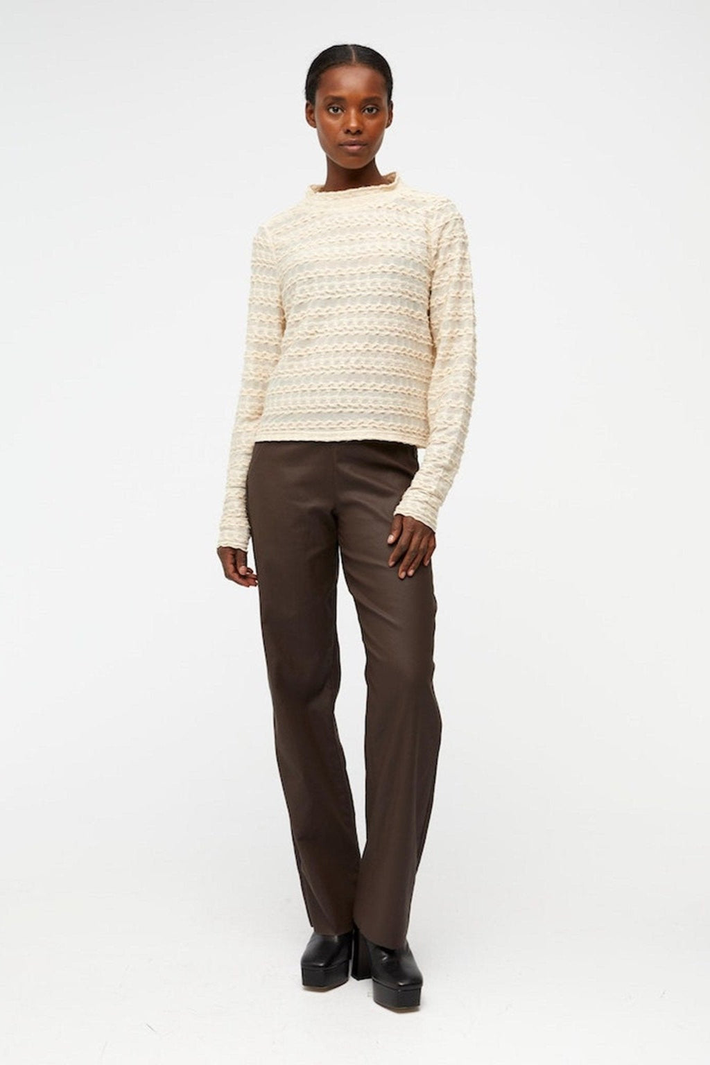 Runa Langærmet Bluse - hiekkakuori