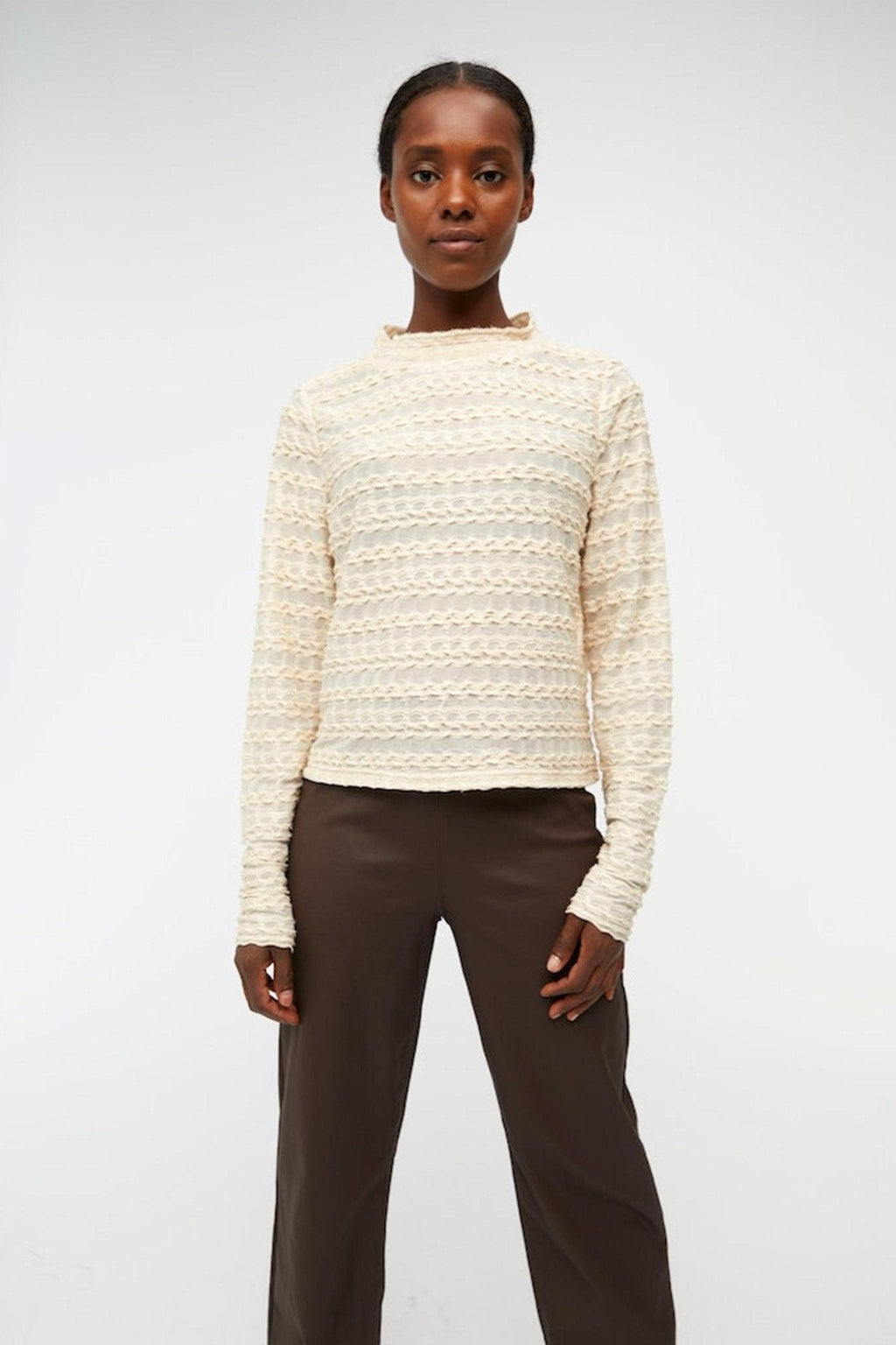 Runa Langærmet Bluse - hiekkakuori