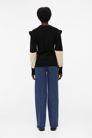 Malena Ruffle Pullover Strik - Sandhell