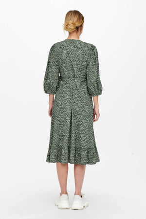 Olivia 3/4 Wrap Midi -mekko - Balsam Green