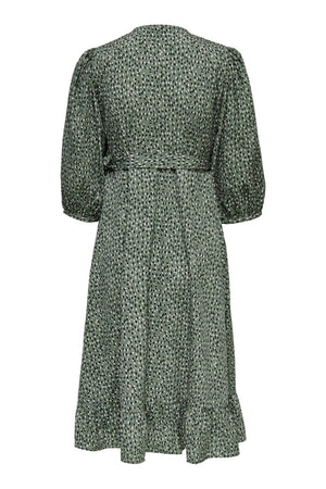 Olivia 3/4 Wrap Midi -mekko - Balsam Green