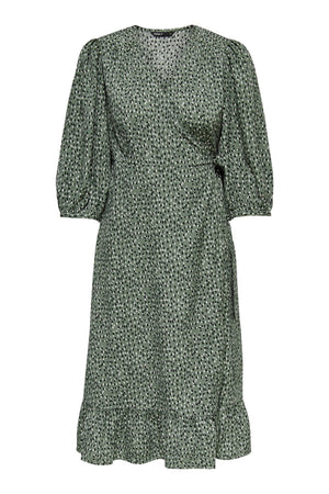 Olivia 3/4 Wrap Midi -mekko - Balsam Green