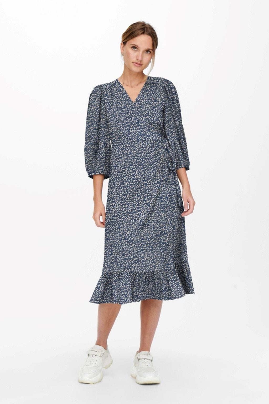 Olivia 3/4 Wrap Midi -mekko - Sininen Mirage