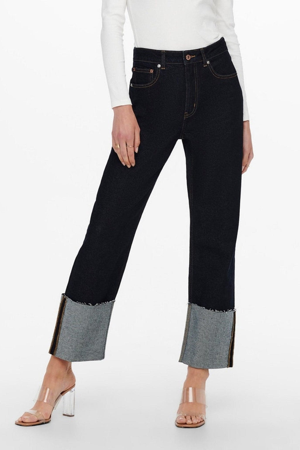 Megan korkea vyötärö farkut - denim sininen