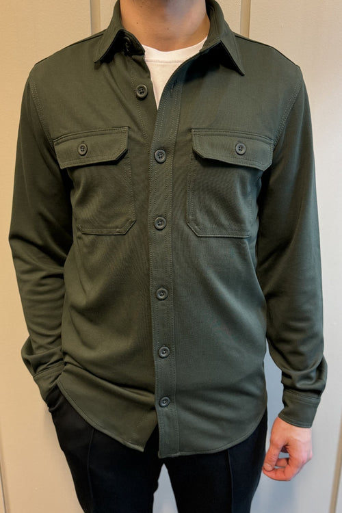 Performance Regular Overshirt - Dark Olive - TeeShoppen Group™