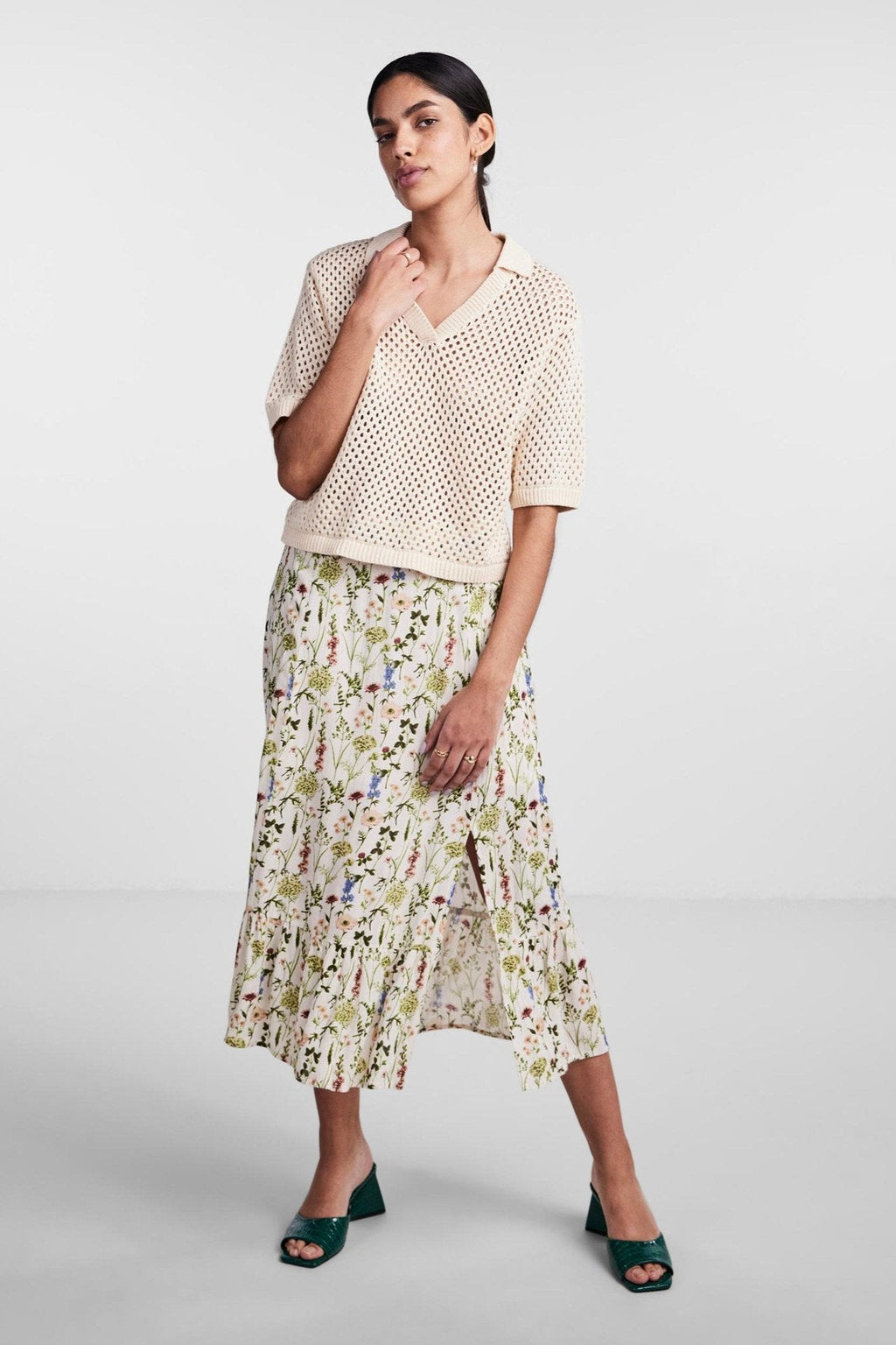 Laya neulottu polo - valkoinen savu