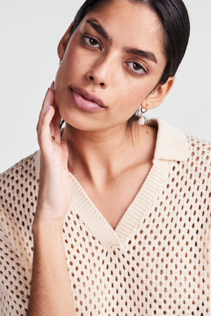 Laya neulottu polo - valkoinen savu