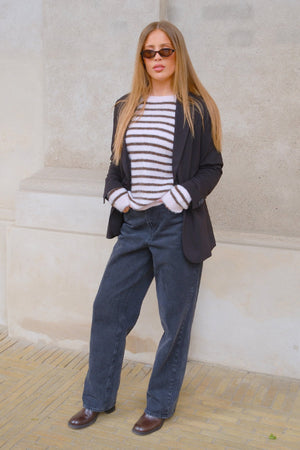 Sienna Striped Knit - Pinkki/suklaa
