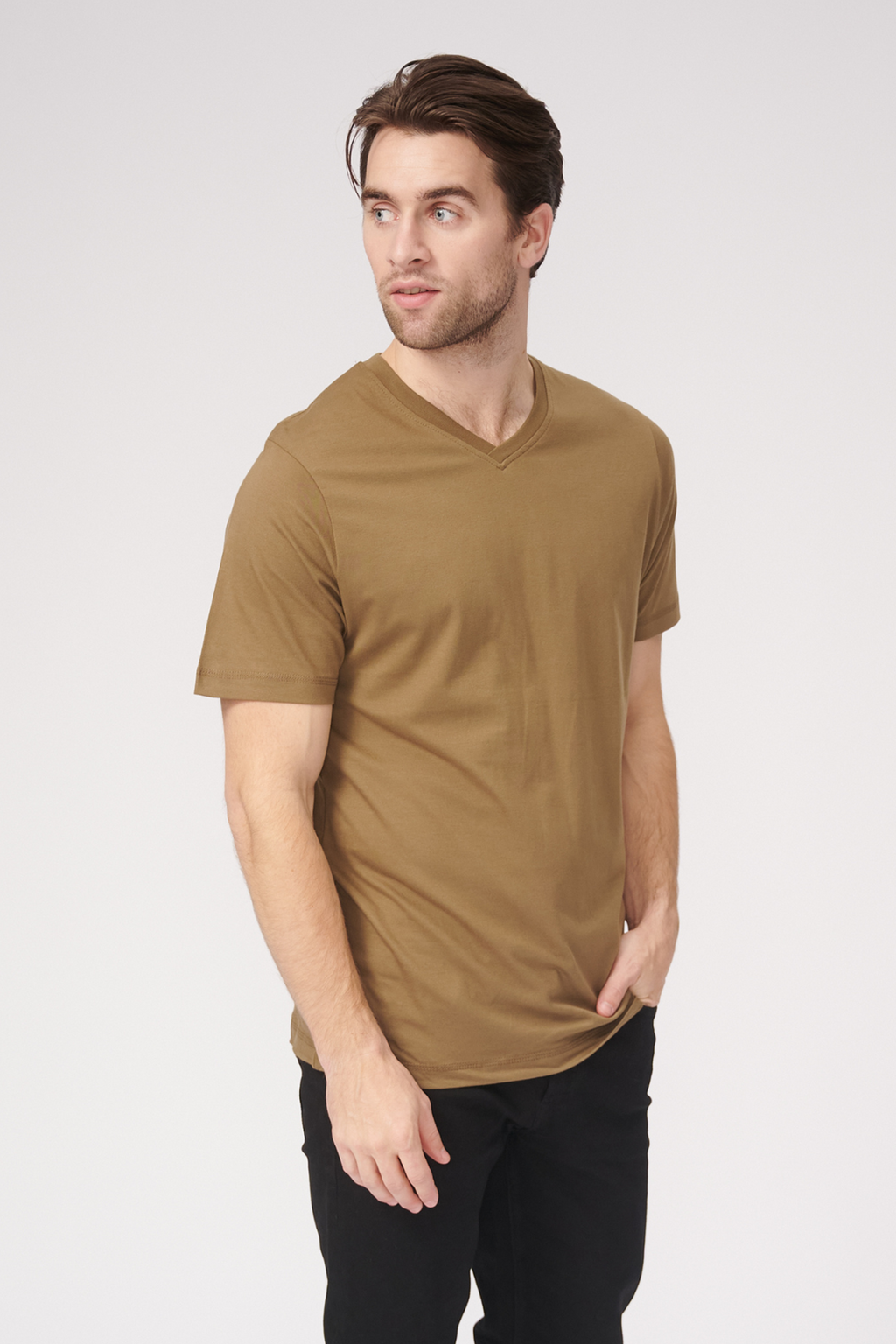 Basic vneck -t -paita - oliivi