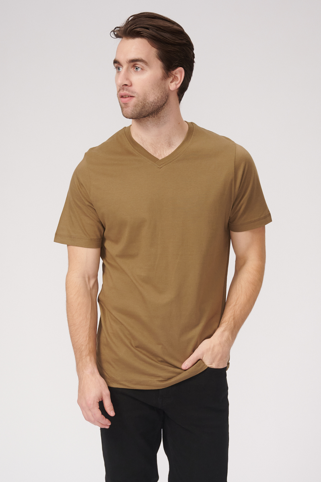 Basic vneck -t -paita - oliivi