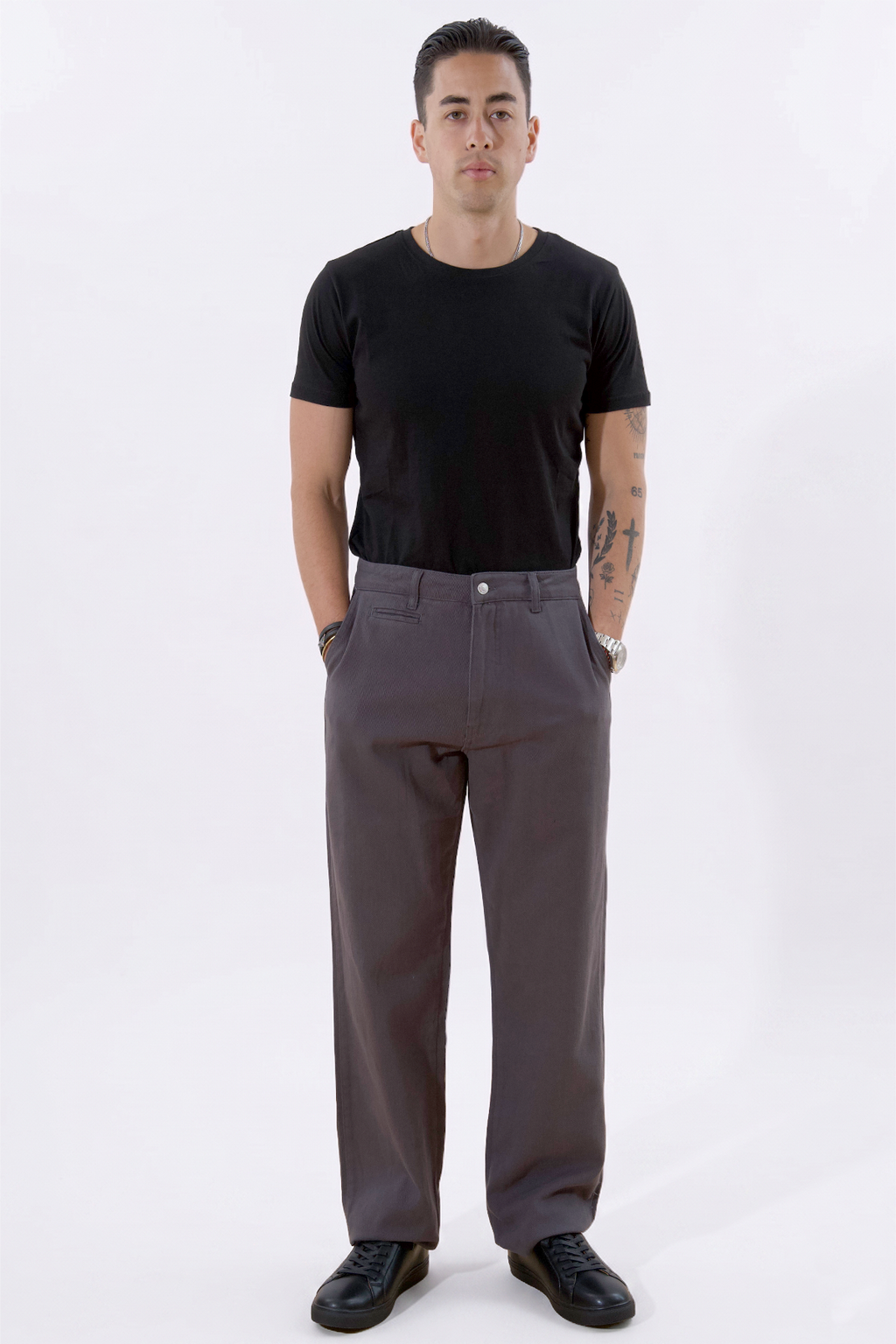 Straight Cotton Chino - harmaa