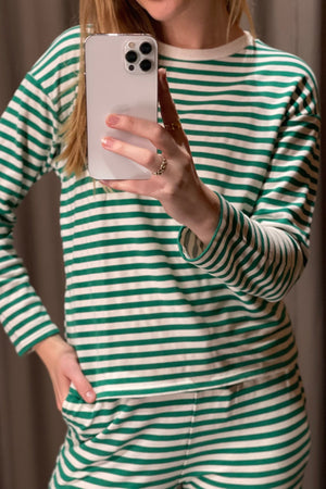 Stripped Shirt - Green - TeeShoppen Group™