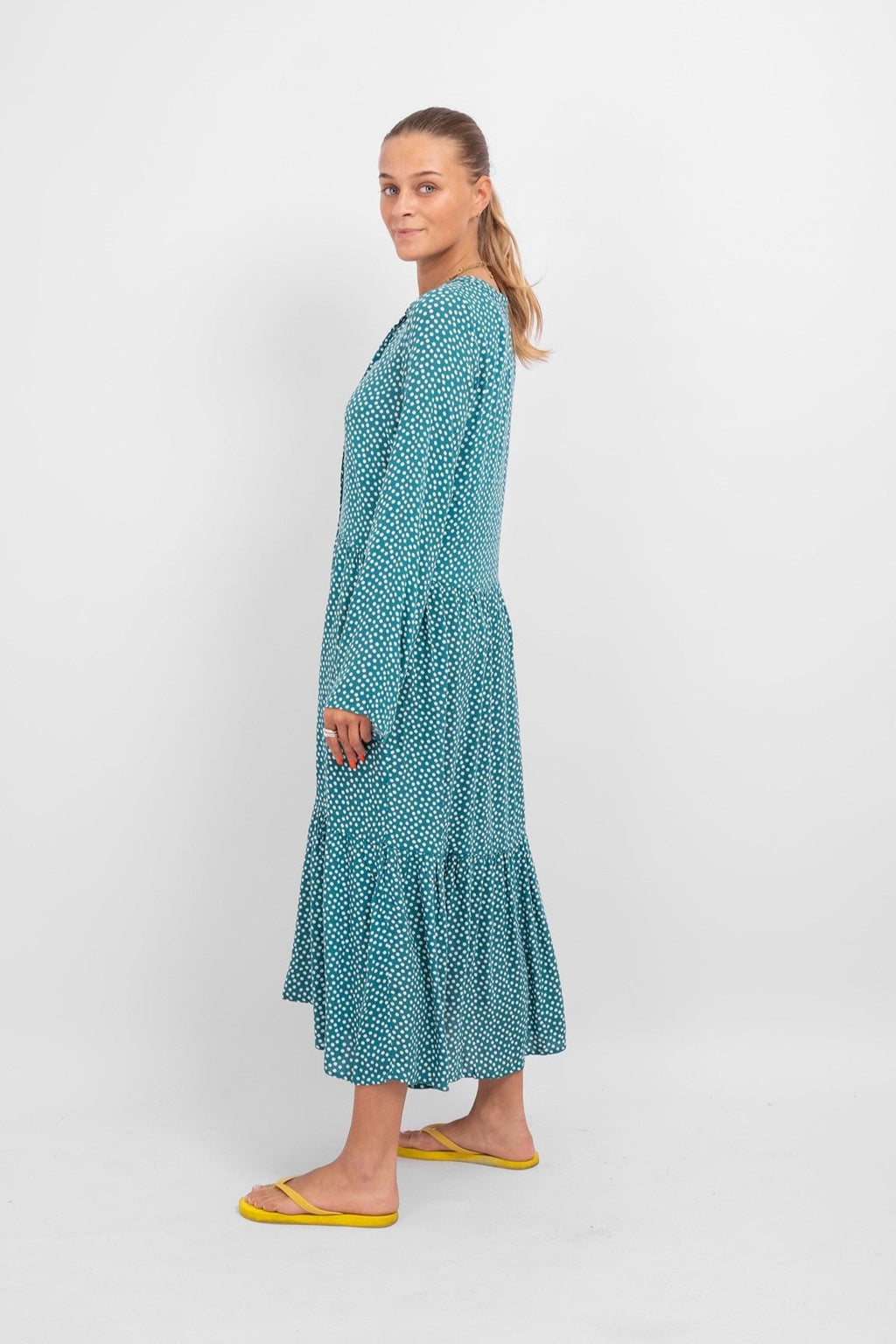Anna -pitkähihainen mekko - Teal Green