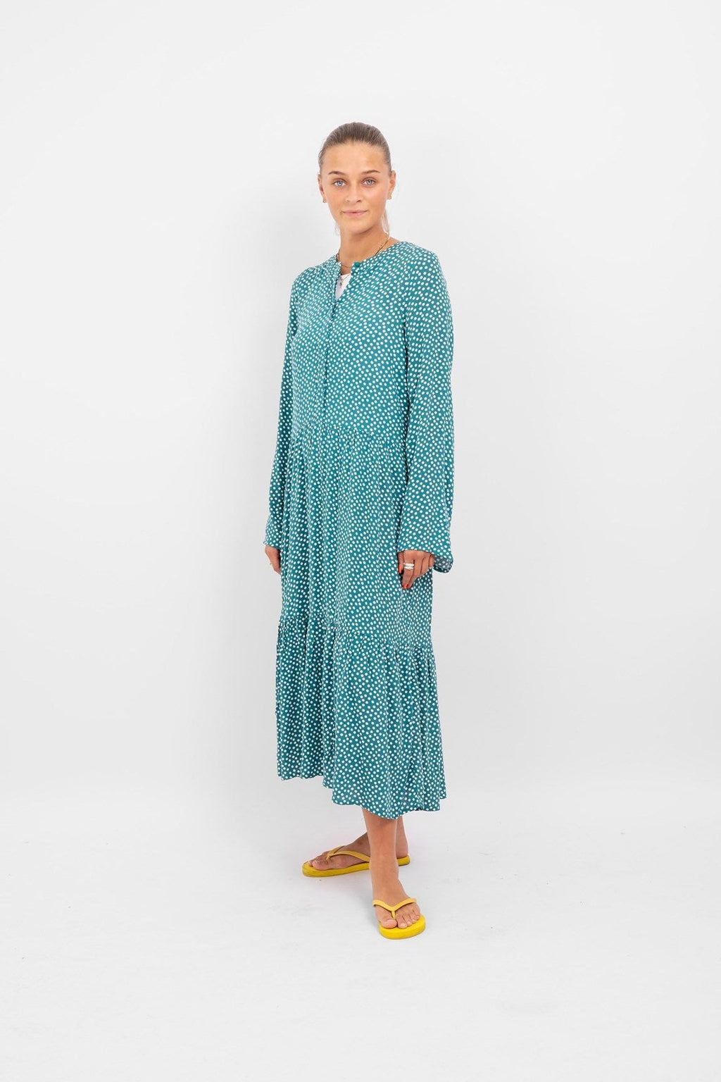 Anna -pitkähihainen mekko - Teal Green