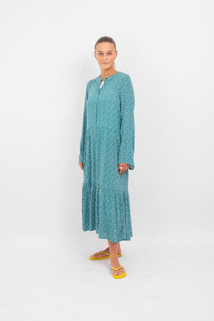 Anna -pitkähihainen mekko - Teal Green
