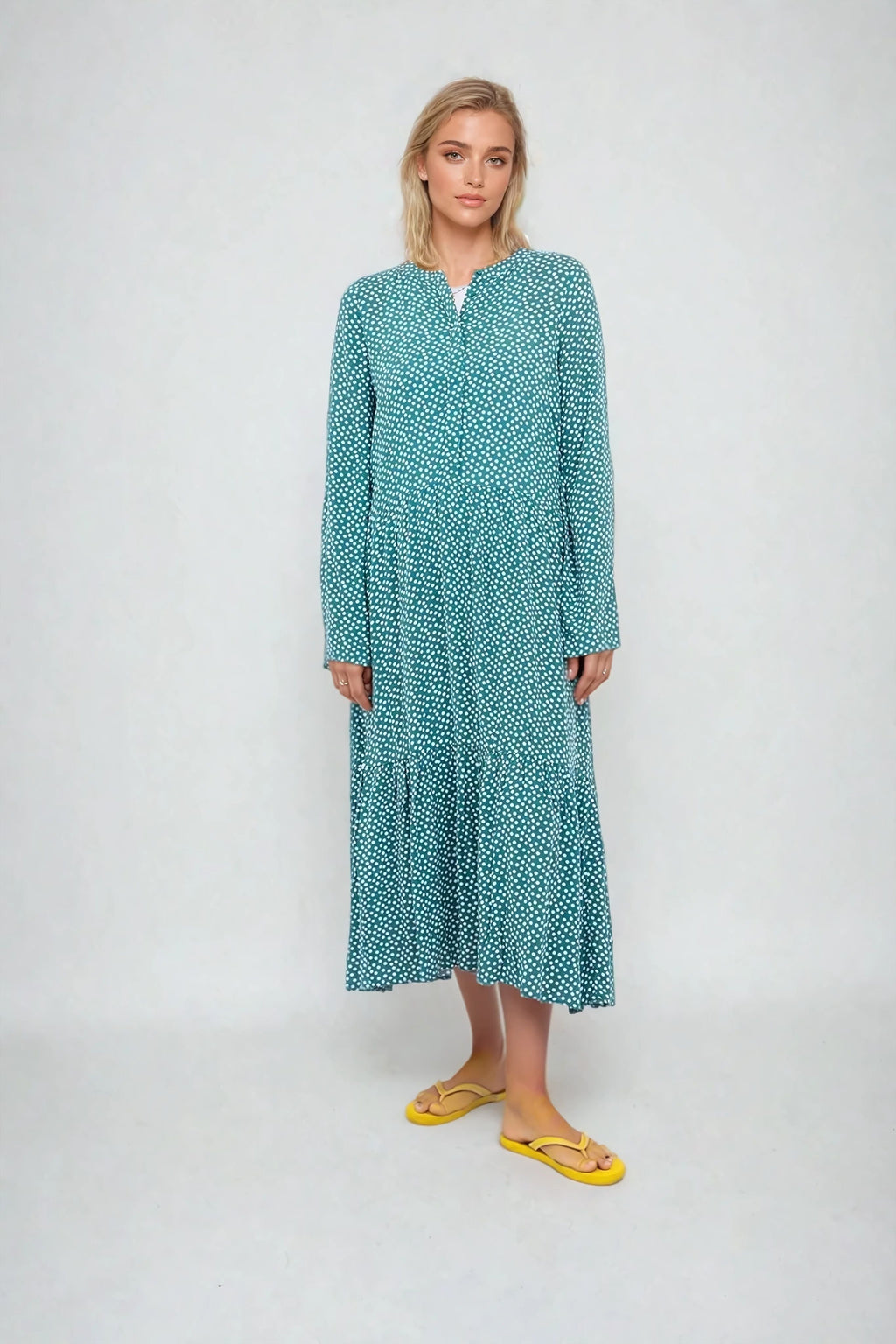 Anna -pitkähihainen mekko - Teal Green