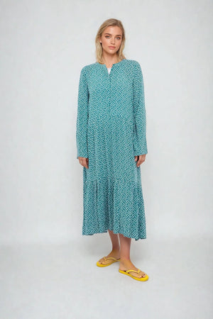 Anna -pitkähihainen mekko - Teal Green