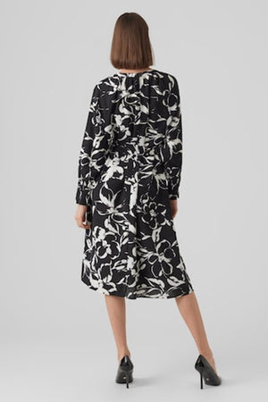 Polliana maxi Kjole - kukka musta