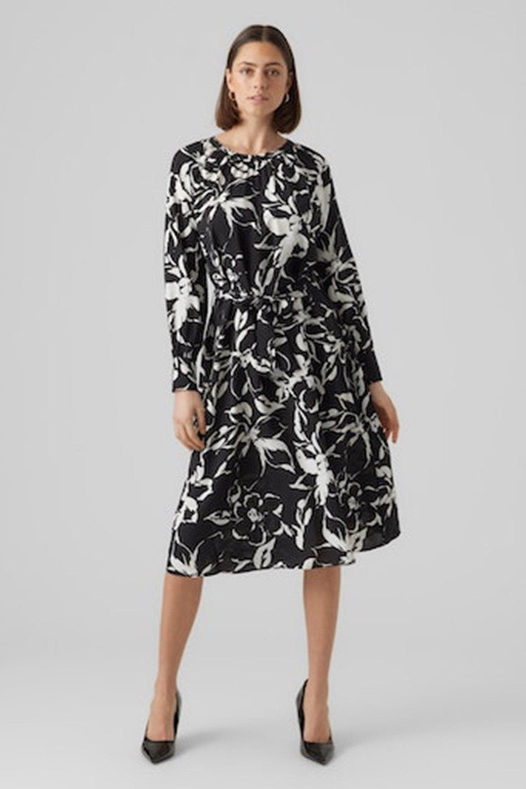 Polliana maxi Kjole - kukka musta