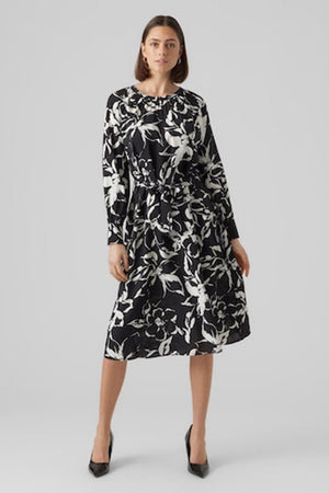 Polliana maxi Kjole - kukka musta