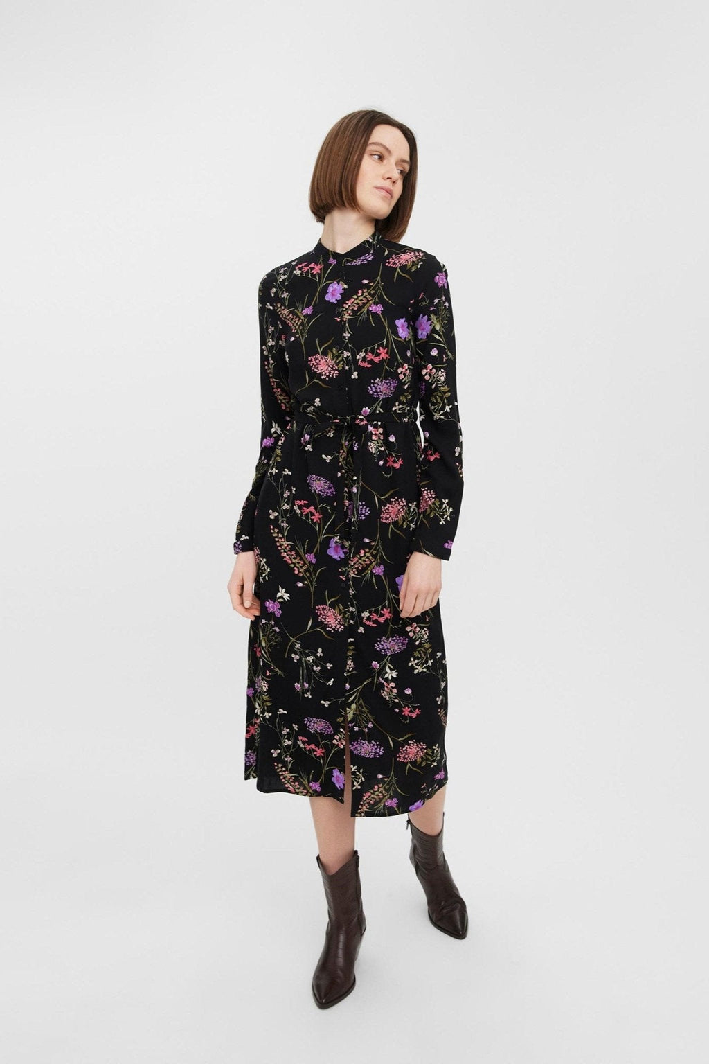 Helppo pitkähihainen paidamekko - violetti