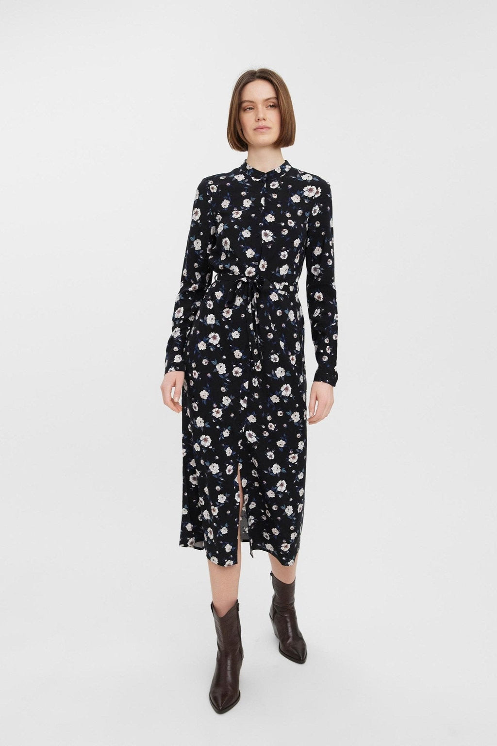 Helppo pitkähihainen paidamekko - musta