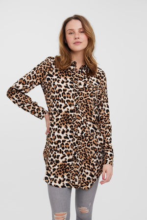 Helppo pitkä paita - ruskea