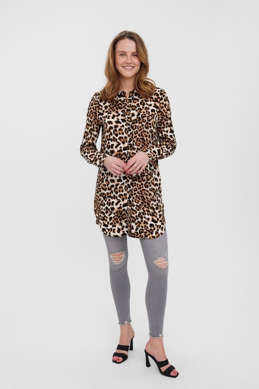 Helppo pitkä paita - ruskea