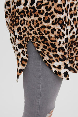 Helppo pitkä paita - ruskea