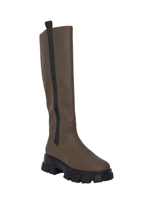 Adrianna Knee High Boots - Fossil - TeeShoppen Group™ - Shoes - PIECES