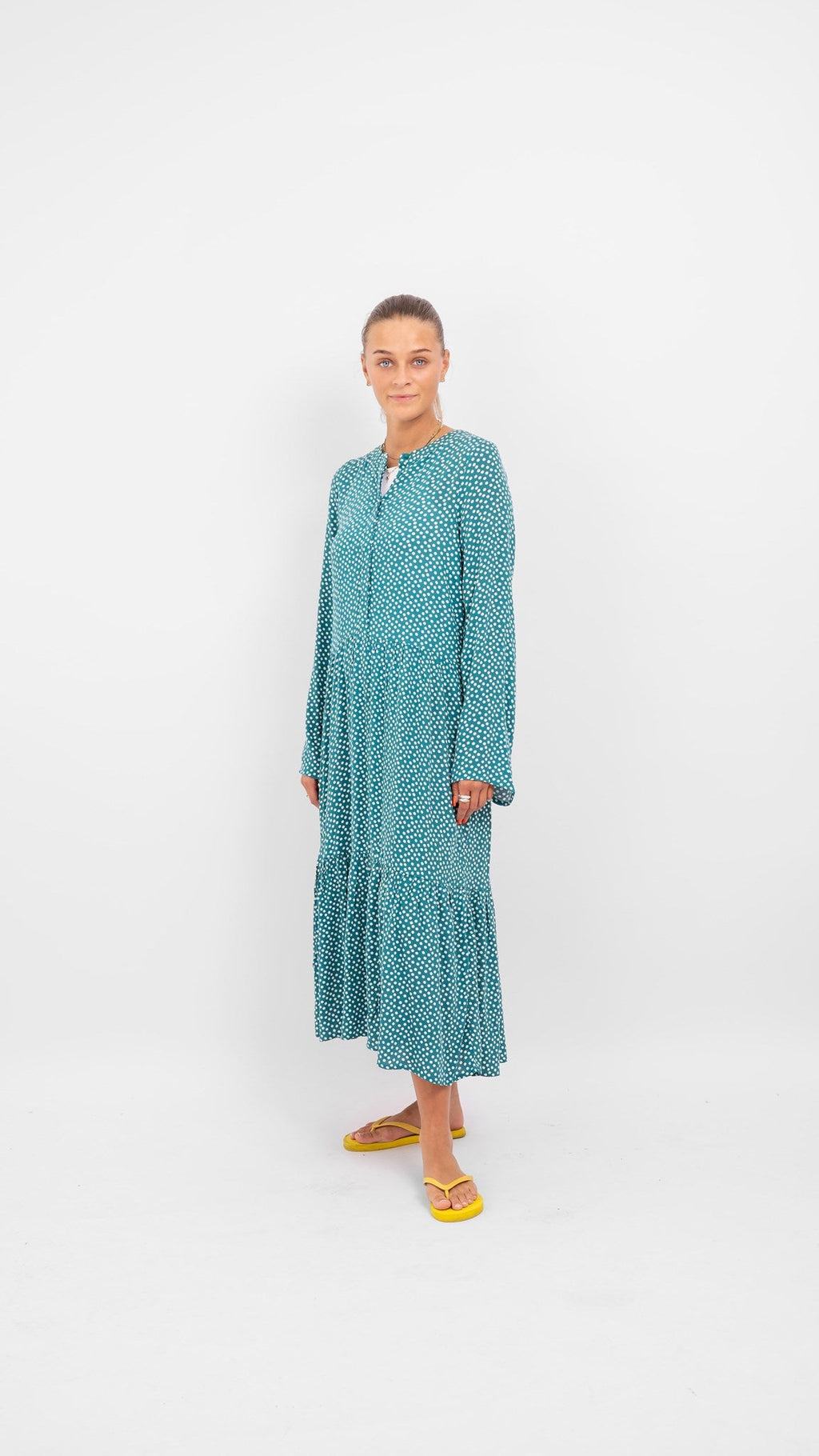 Anna -pitkähihainen mekko - Teal Green