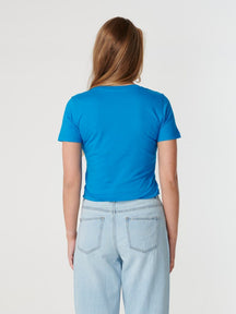 Asennettu t-paita-Torquoise sininen