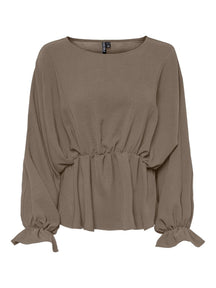 Flore Longsleeves Bluse - fossiili