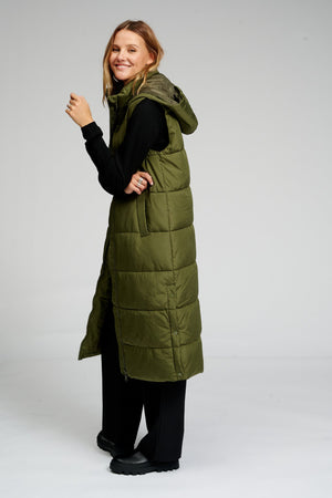 Long Puffer Vest - Dark Green - TeeShoppen Group™ - Jacket - TeeShoppen