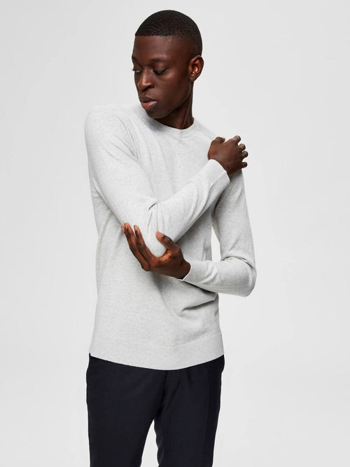 Organic Cotton Pullover - White - TeeShoppen Group™ - Knitwear - Selected Homme